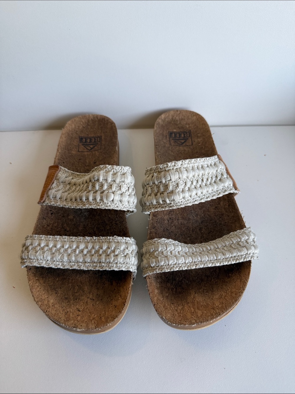 Reef Woven Strap Women's Slide Sandals in Natural